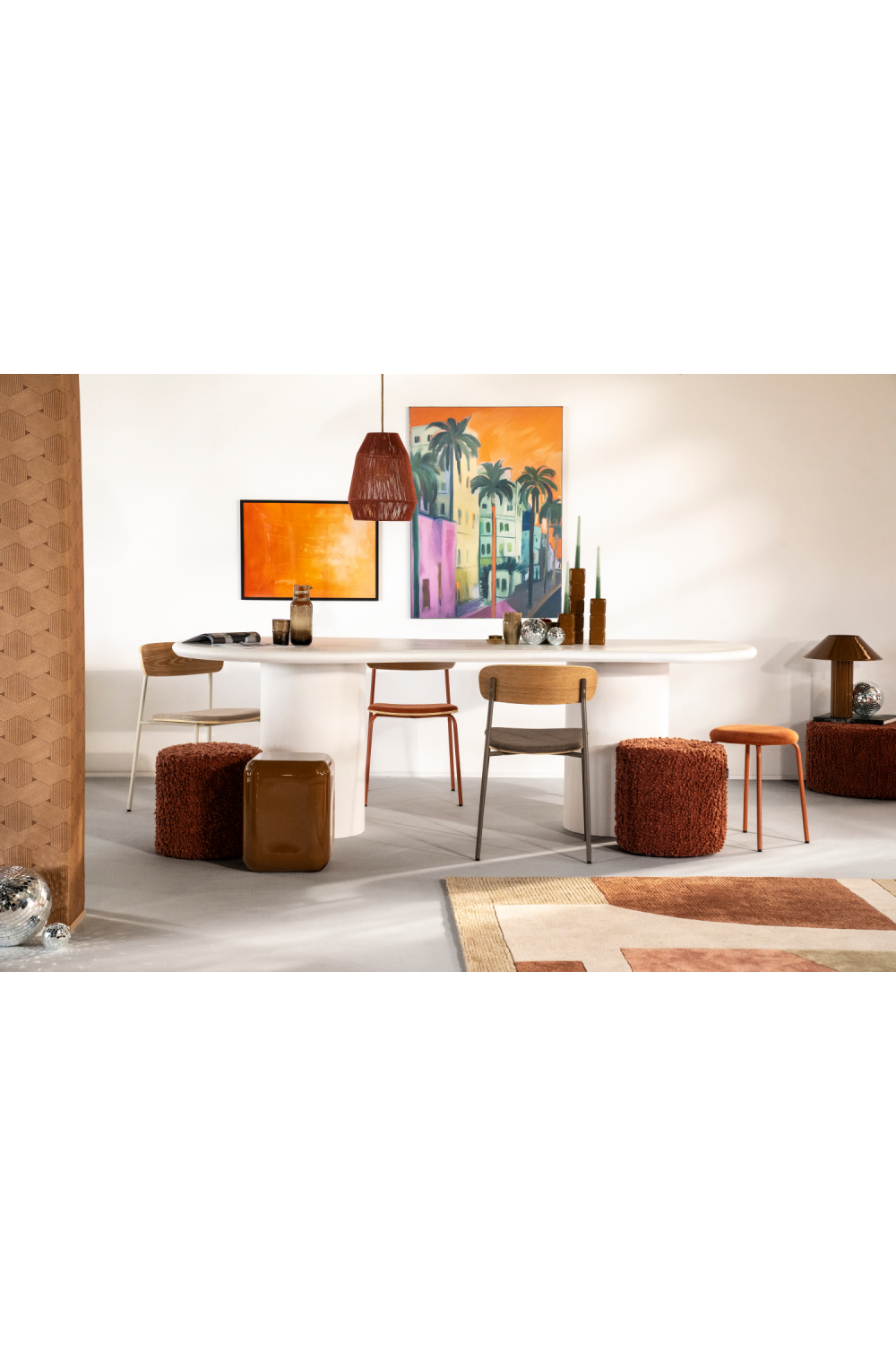 White Glass Organic Dining Table | Oroa.com