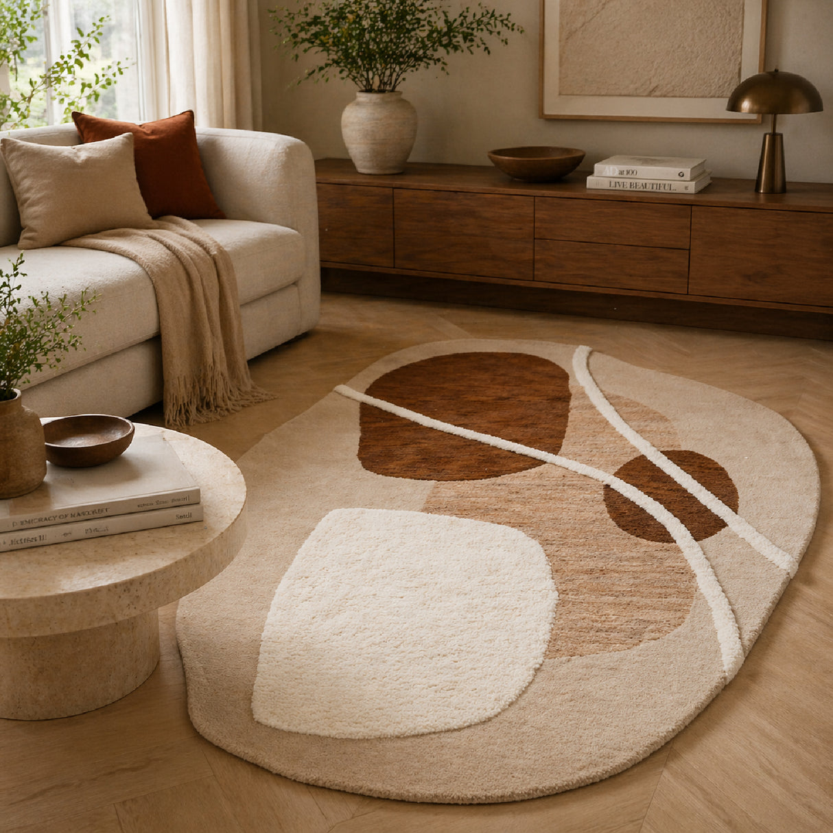 Handmade Wool Abstract Rug | Oroa.com