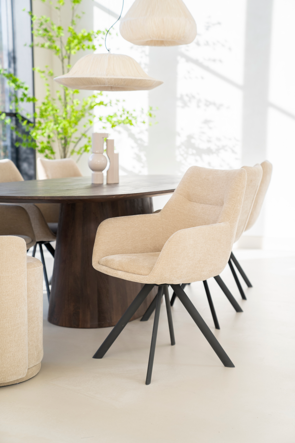 Upholstered Swivel Armchair (2) | By-Boo Bliss | OROA.com