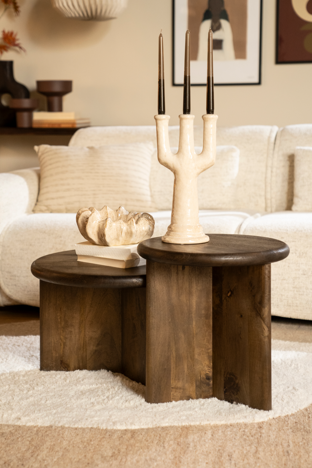 Round Wooden Coffee Table S | Oroa.com