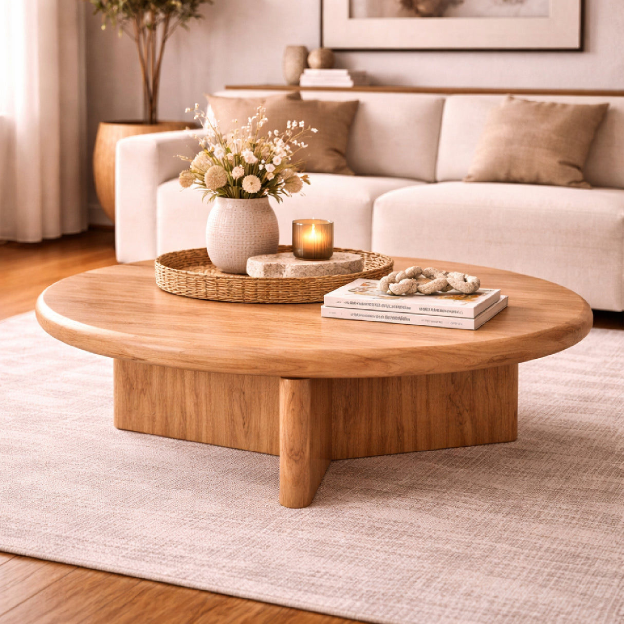 Round Wooden Coffee Table M | Oroa.com