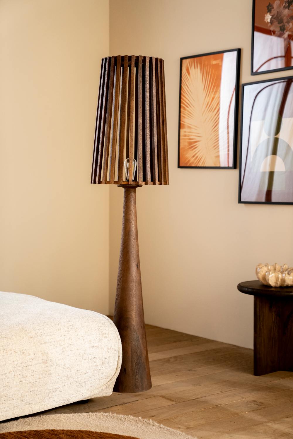 Mango Wood Floor Lamp | By-Boo Guard | OROA.com