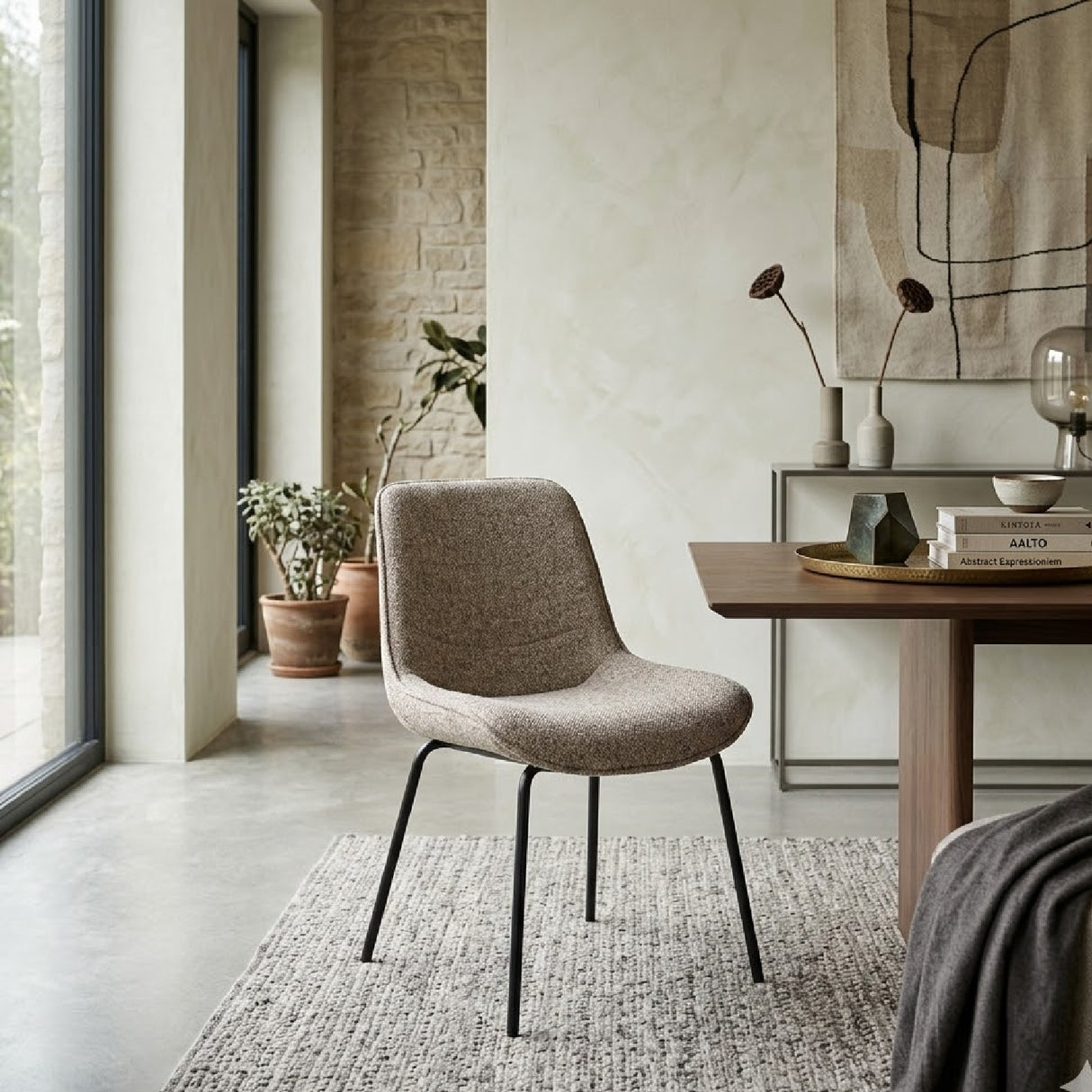Minimalist Upholstered Dining Chairs (2) | Oroa.com