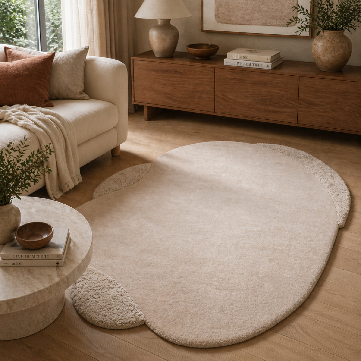 Beige Tufted Organic Rug | Oroa.com