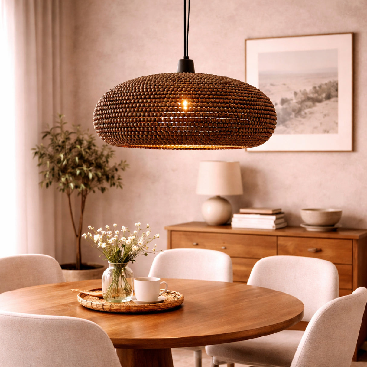Wooden Beads Pendant Lamp | Oroa.com