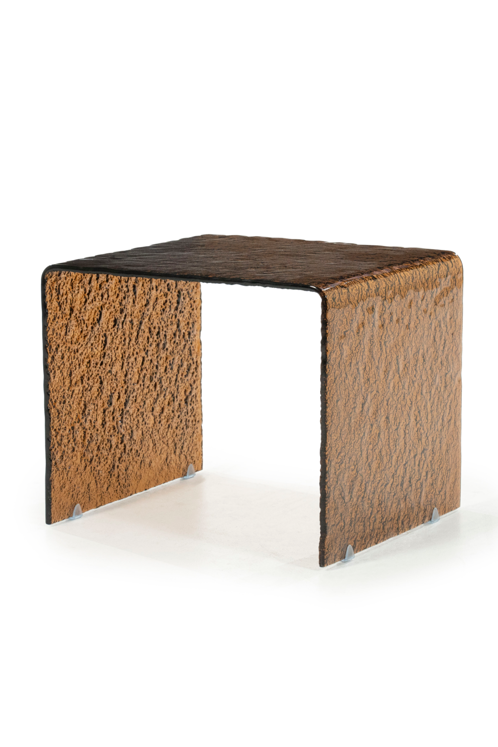 Textured Brown Glass Side Table | By-Boo Ripple | Oroa.com