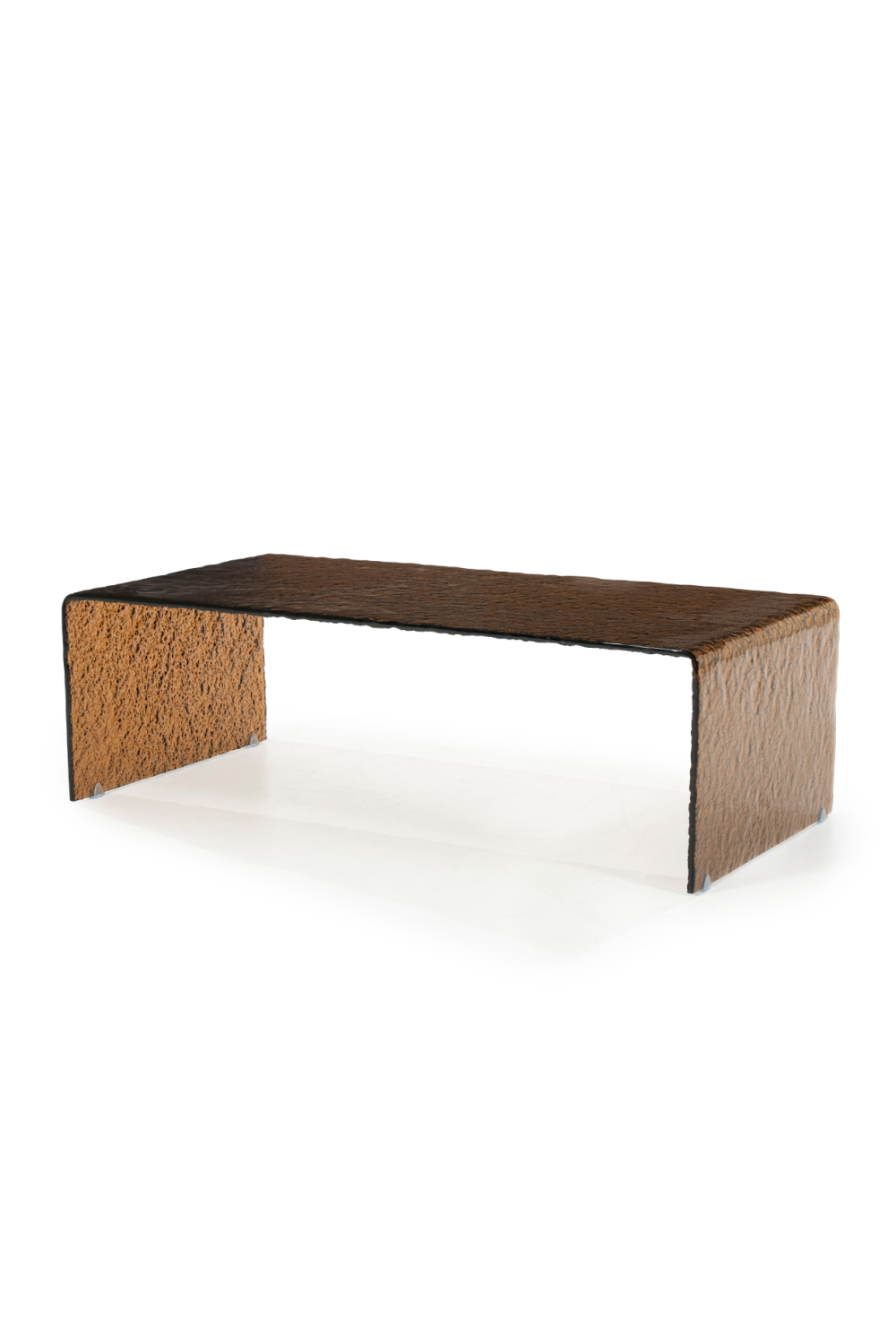 Textured Brown Glass Coffee Table | By-Boo Ripple | Oroa.com