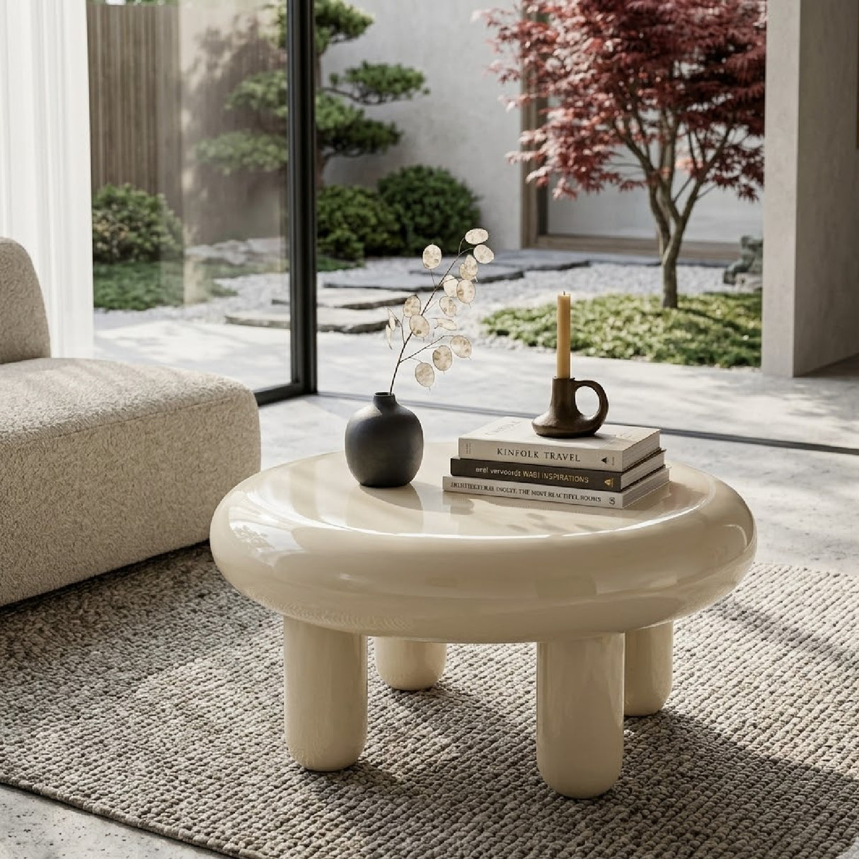 Glossy Iron Round Coffee Table | Oroa.com