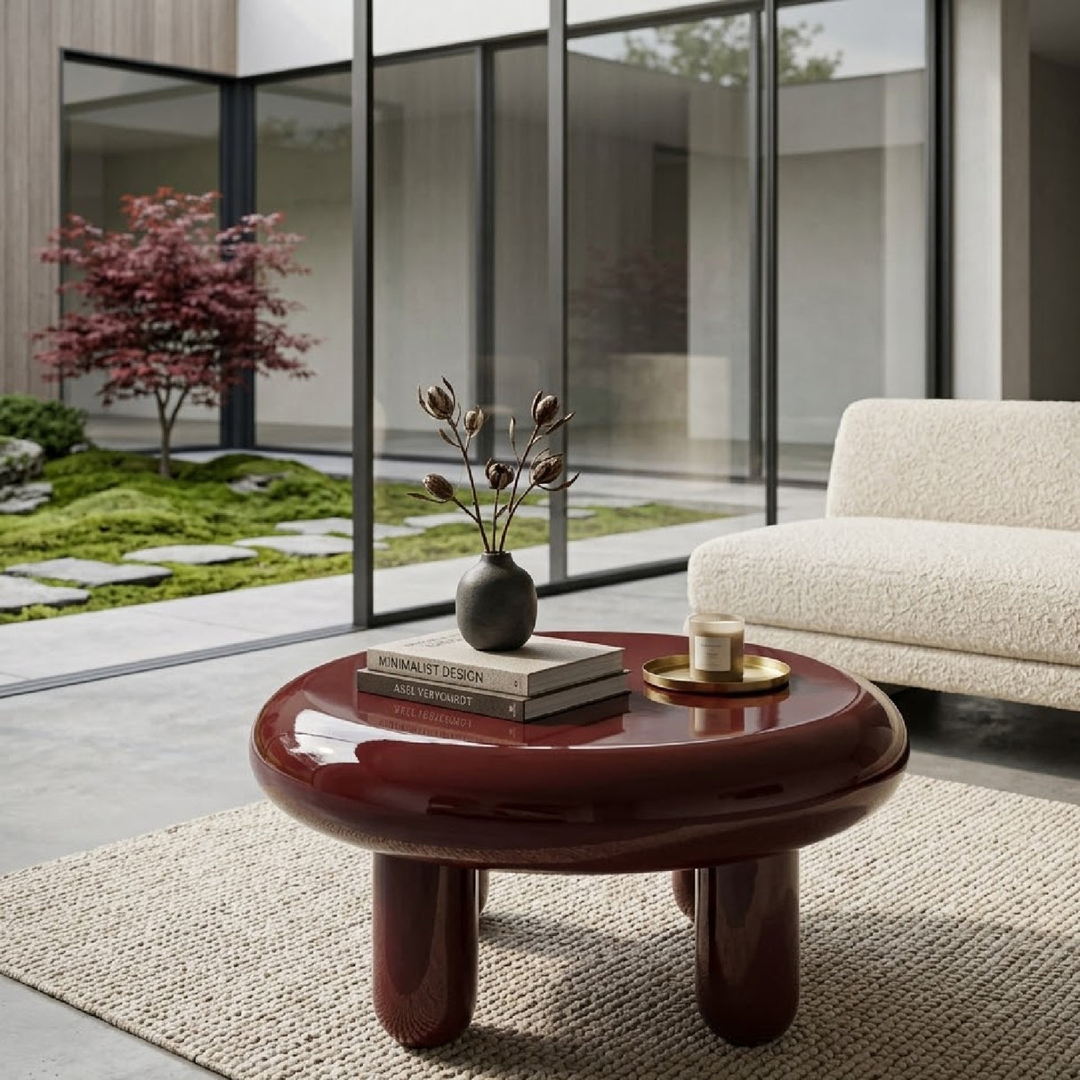 Glossy Iron Round Coffee Table | Oroa.com