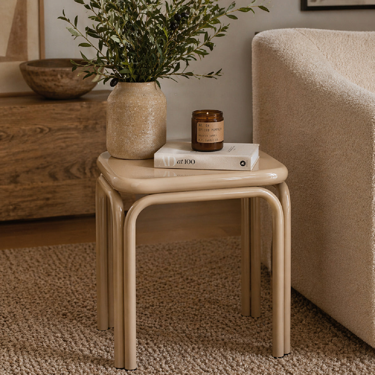 Glazed Iron Square Side Table | Oroa.com