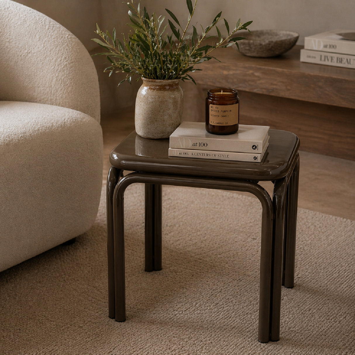 Glazed Iron Square Side Table | Oroa.com