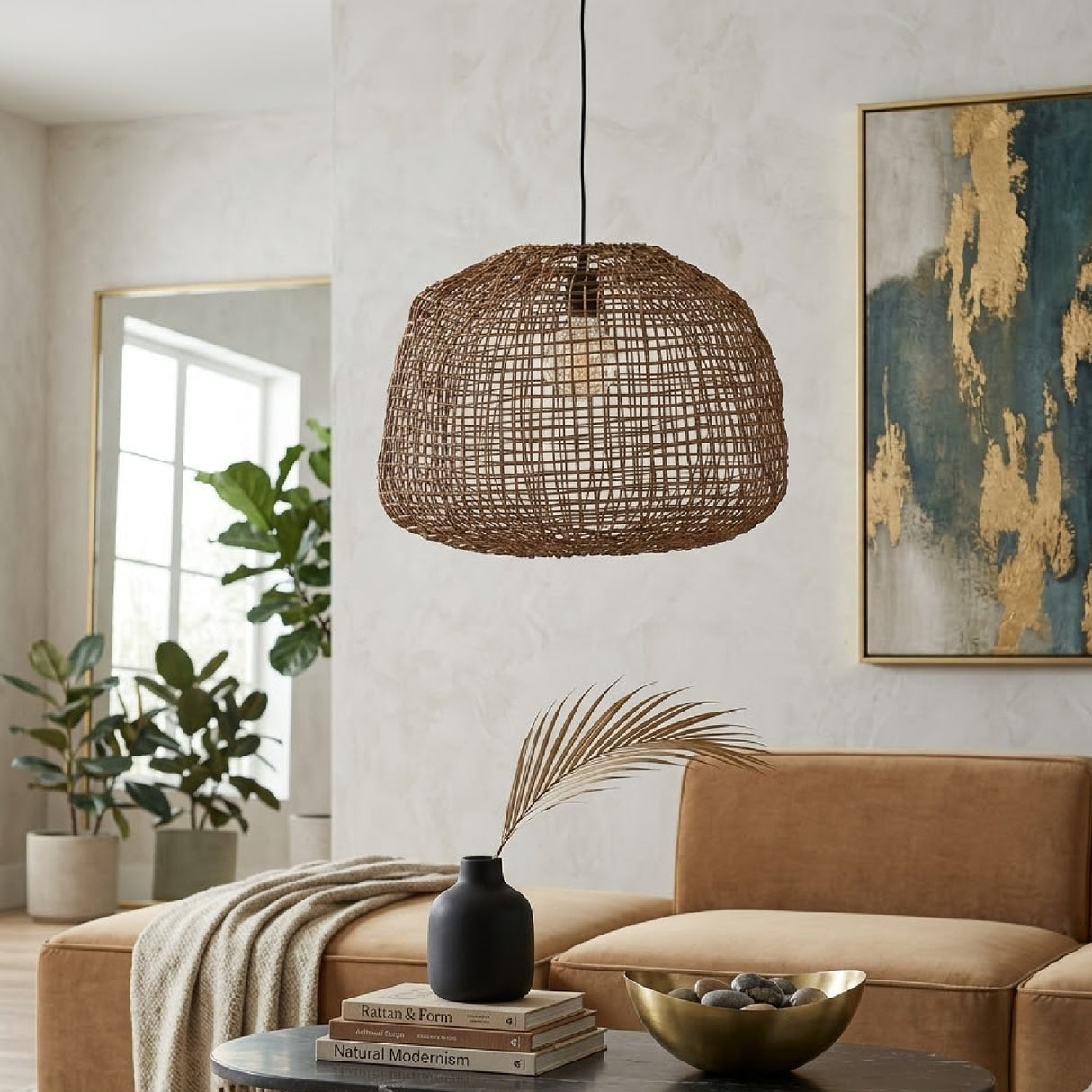 Rattan Rustic Pendant Light | Oroa.com