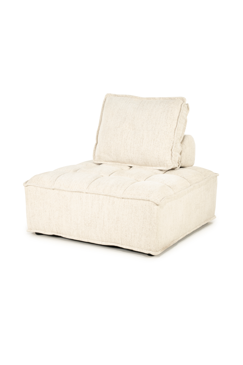 Square-Tufted Beige Lounge Chair | Oroa.com