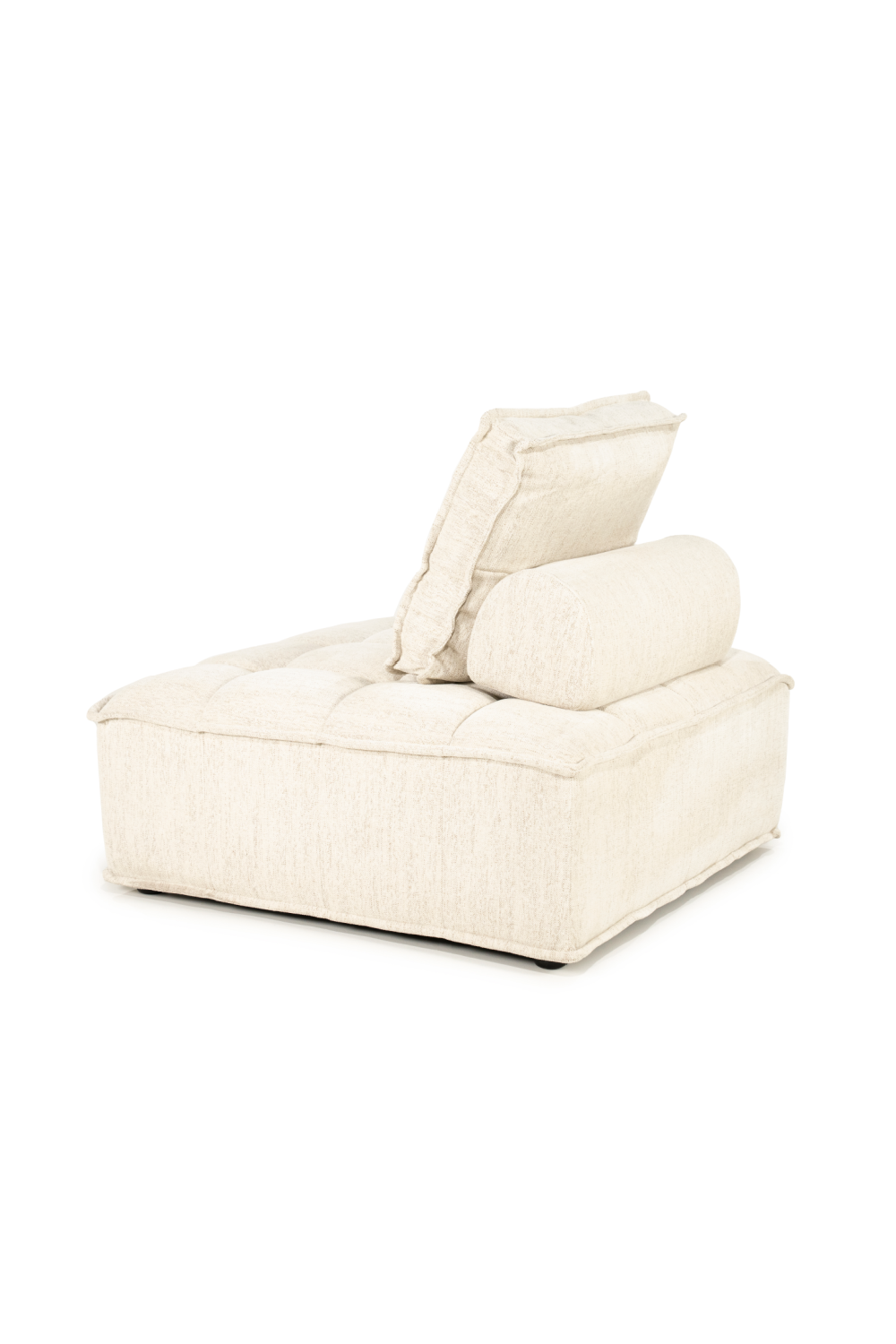 Square-Tufted Beige Lounge Chair | Oroa.com