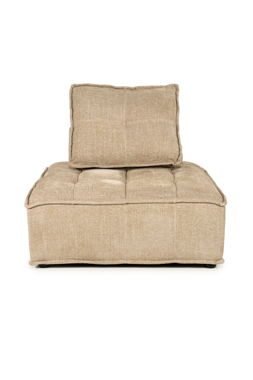 Square-Tufted Beige Lounge Chair | Oroa.com