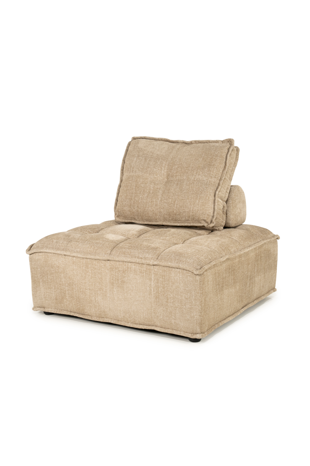 Square-Tufted Beige Lounge Chair | Oroa.com