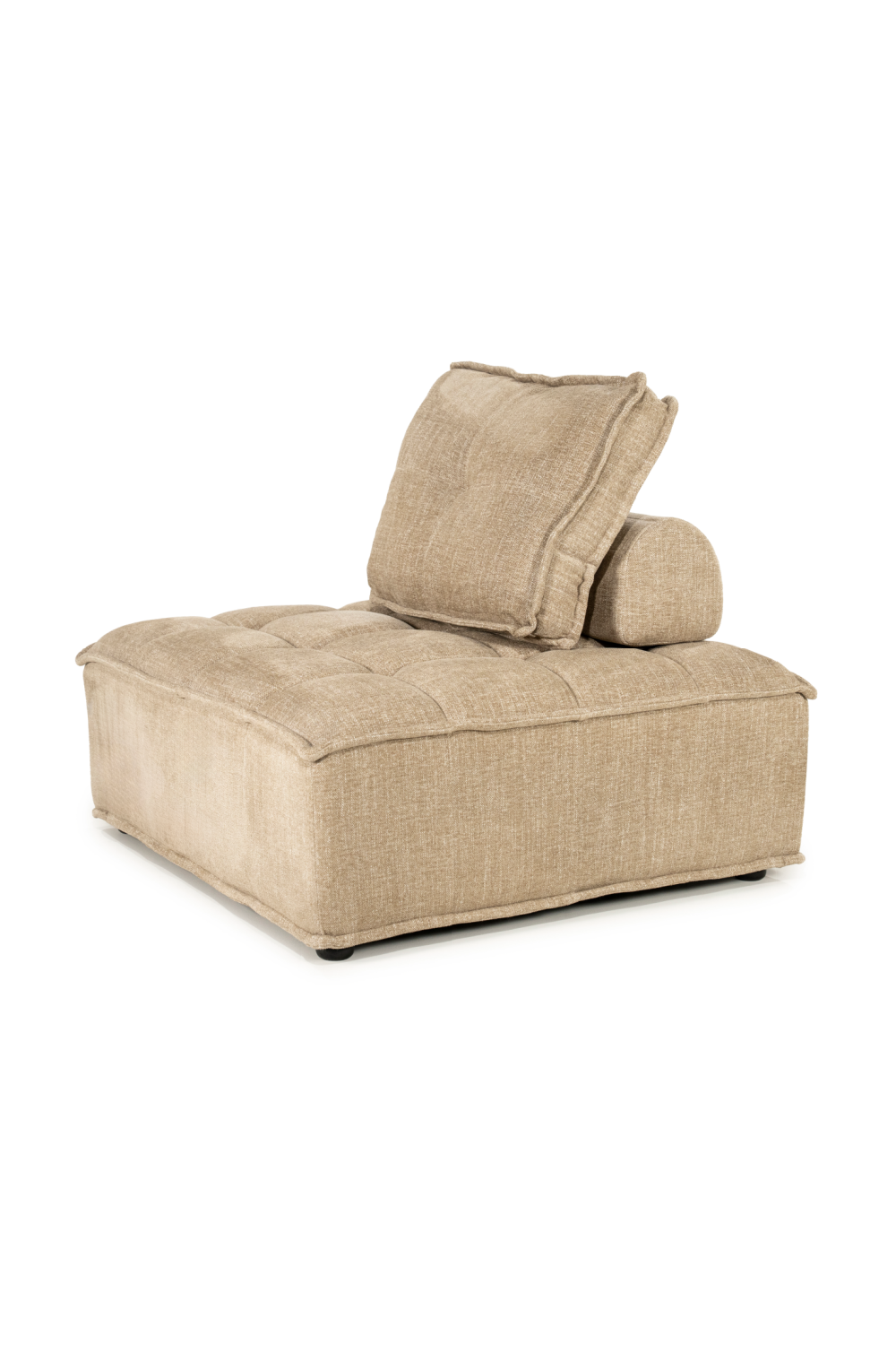 Square-Tufted Beige Lounge Chair | Oroa.com
