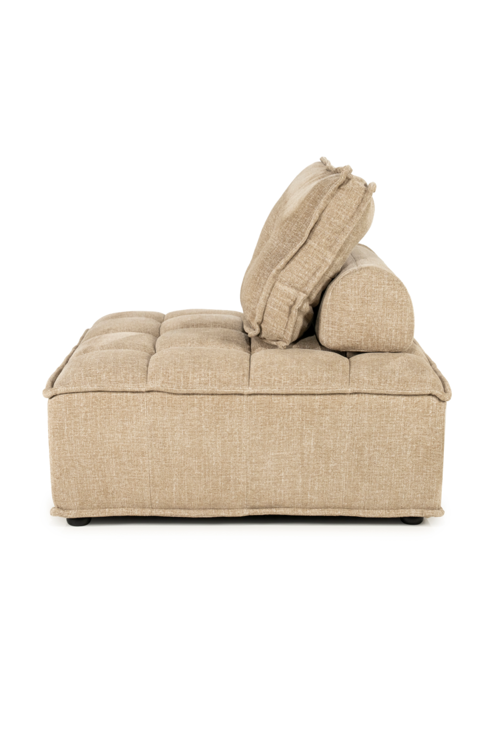 Square-Tufted Beige Lounge Chair | Oroa.com