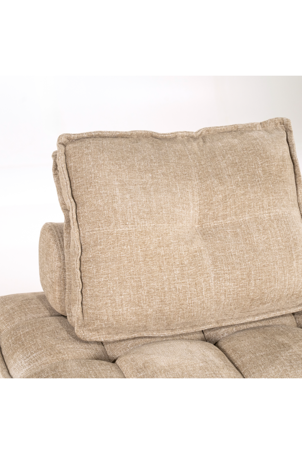 Square-Tufted Beige Lounge Chair | Oroa.com