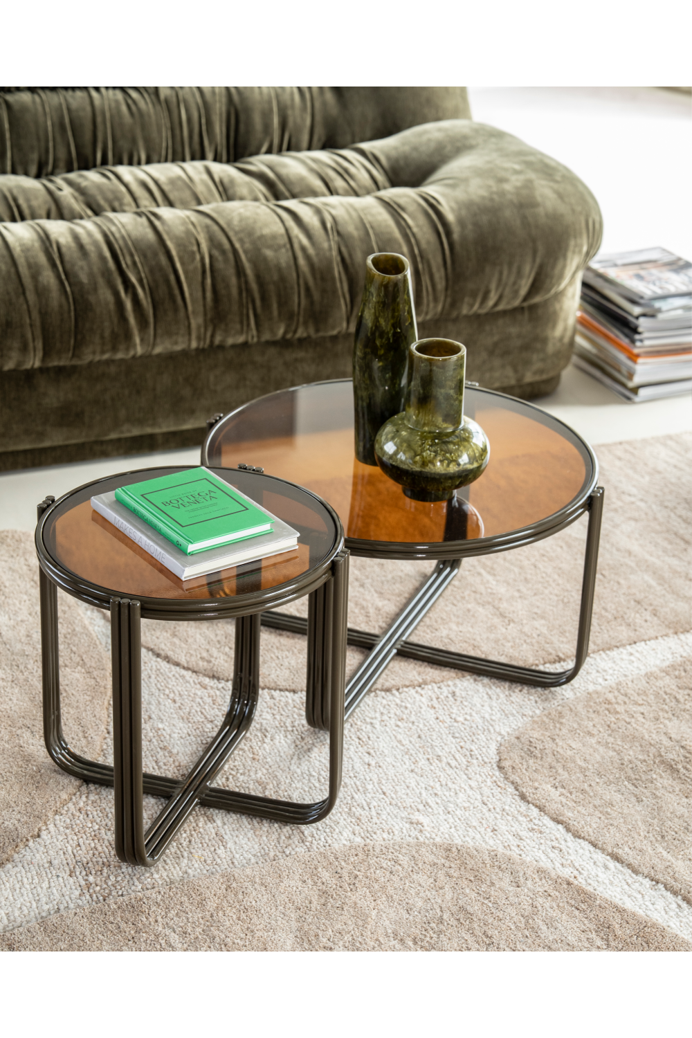 Cruciform Base Glass Coffee Table | Oroa.com