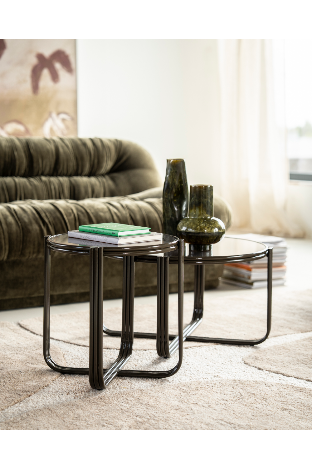Cruciform Base Glass Coffee Table | Oroa.com