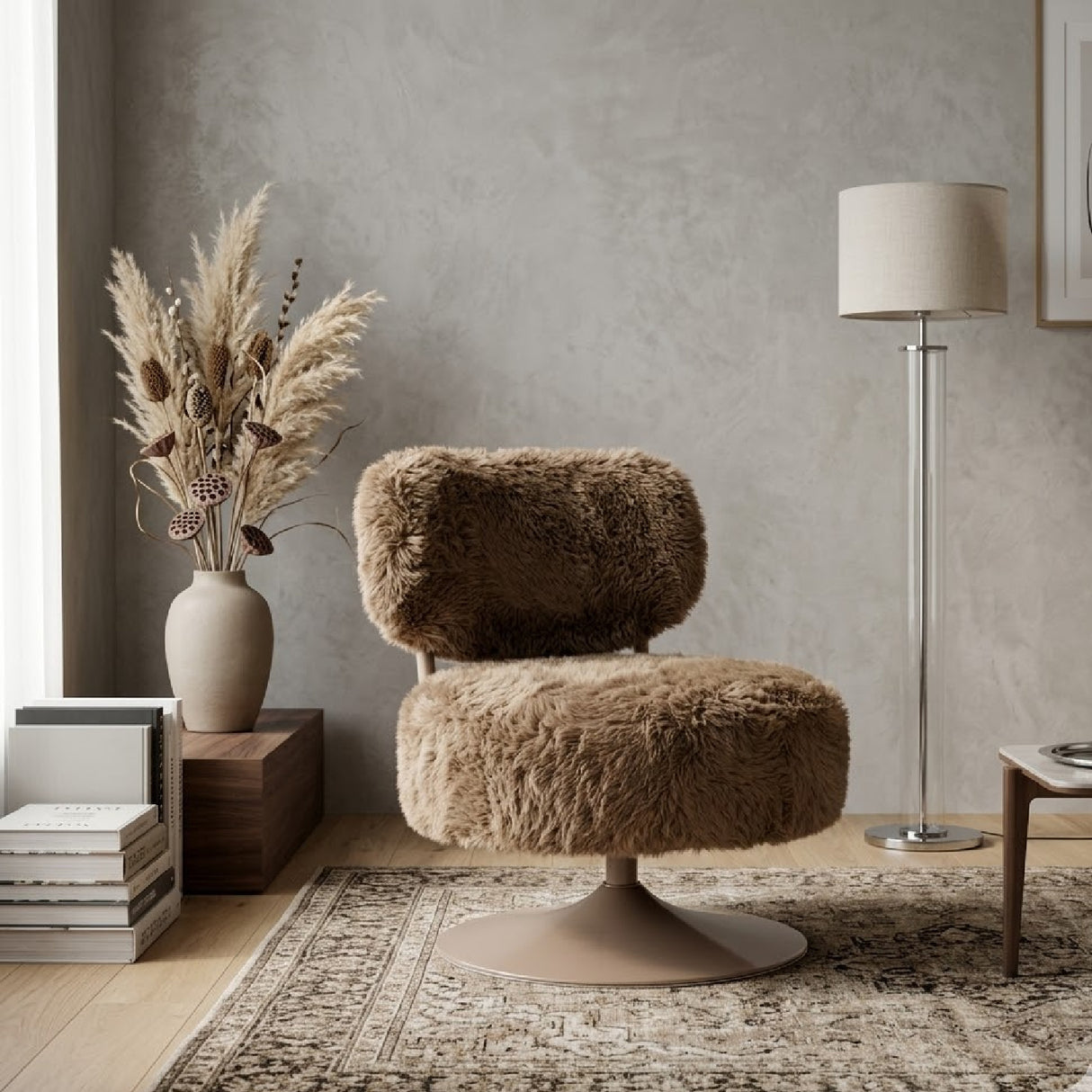 Modern furniture - Round Furry Swivel Chair - www.oroa.com | Oroa.com