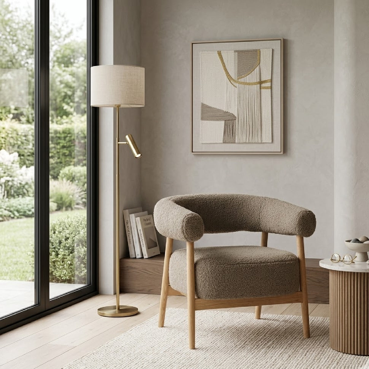 Oak Framed Curve Lounge Chair | Oroa.com