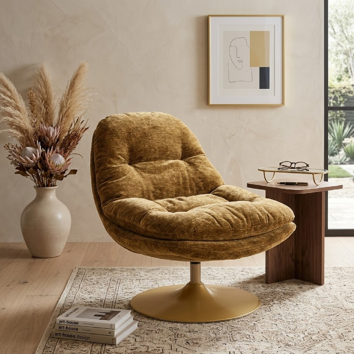 Padded Swivel Lounge Chair | Oroa.com