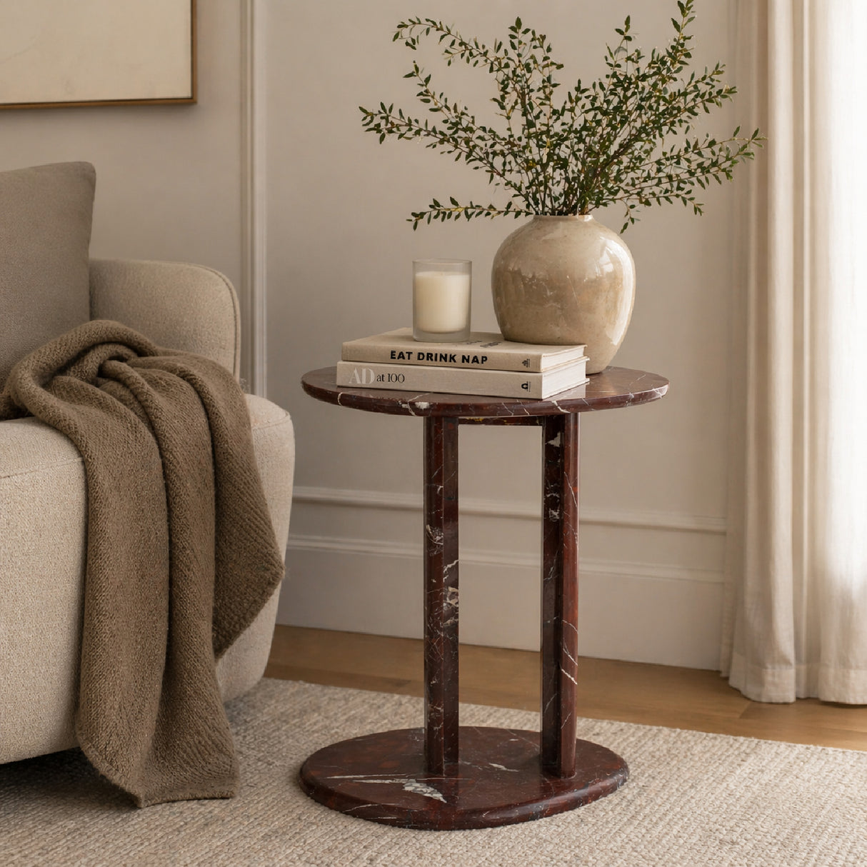Polished Marble Side Table | Oroa.com