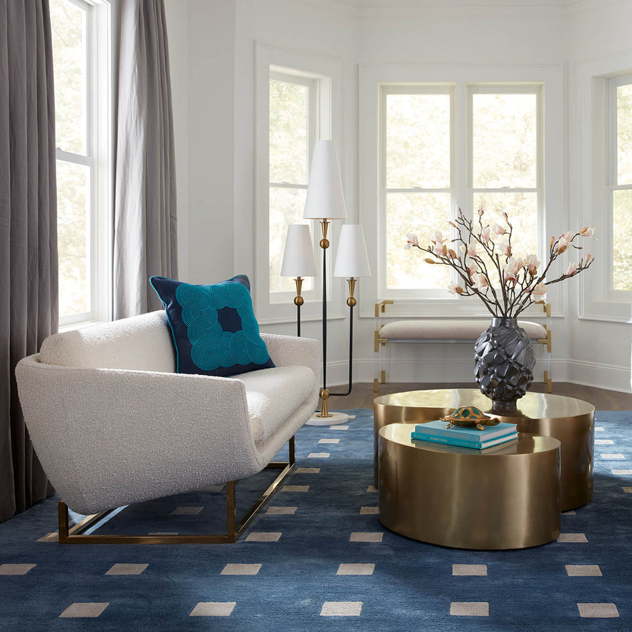 Brass Base Settee | Jonathan Adler Beaumont | Oroa.com