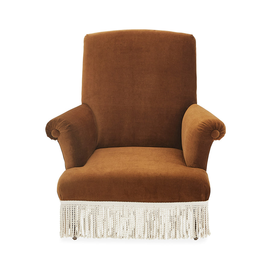 Macrame Fringed Velvet Armchair | Jonathan Adler Bonaparte | Oroa.com