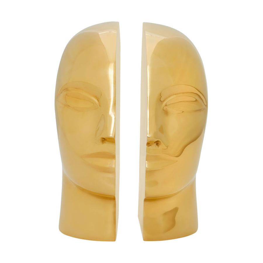 Brass Face Bookends | Oroa.com