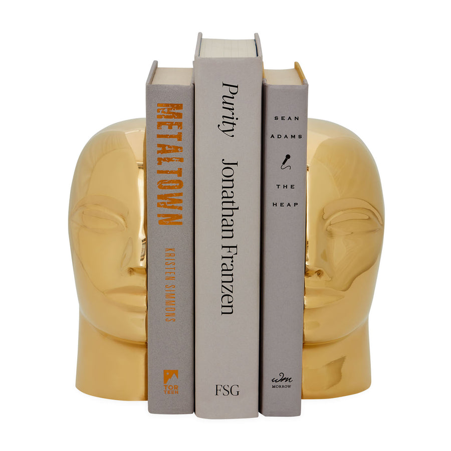 Brass Face Bookends | Oroa.com