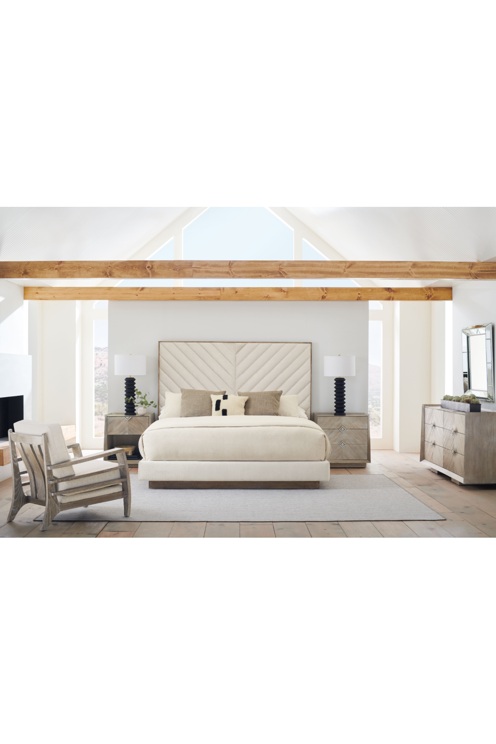 Ash Wood Upholstered Bed | Oroa.com