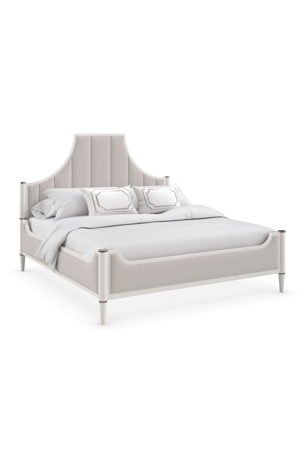 White Channel Tufted Queen Bed | Oroa.com