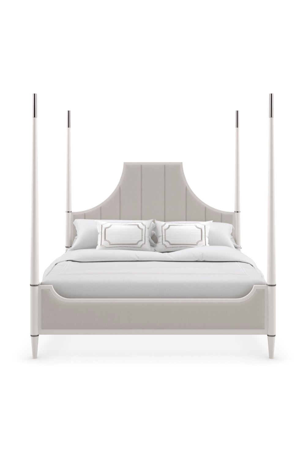 White Channel Tufted Queen Bed | Oroa.com