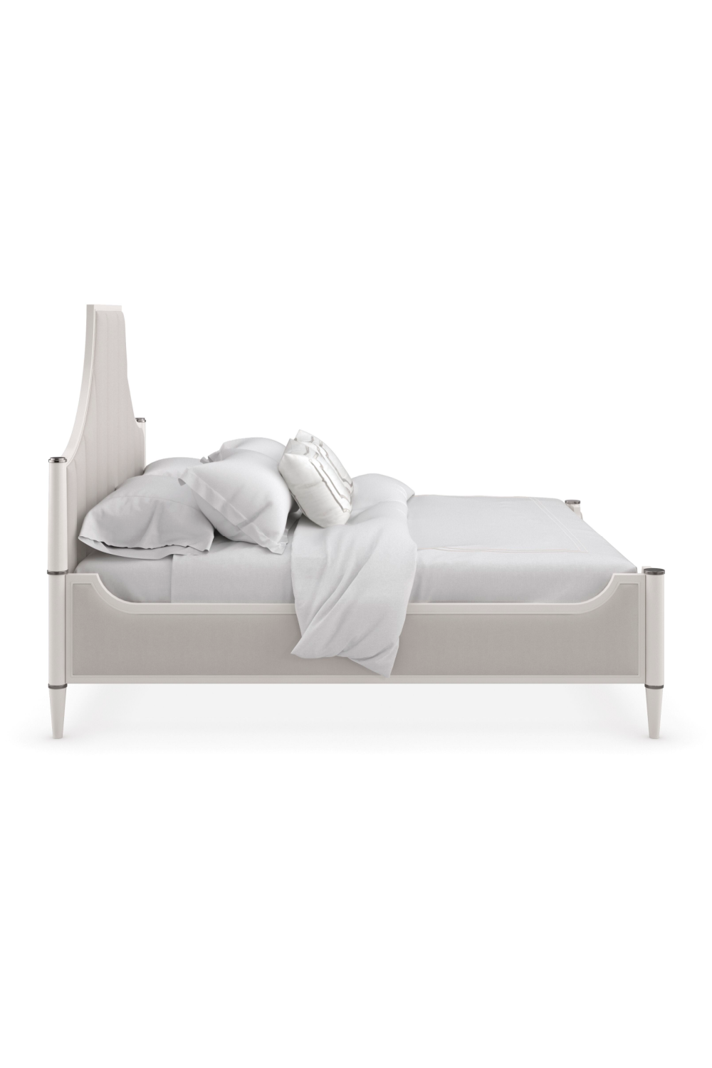 White Channel Tufted Queen Bed | Caracole To Post Or Not To Post | Oroa.com