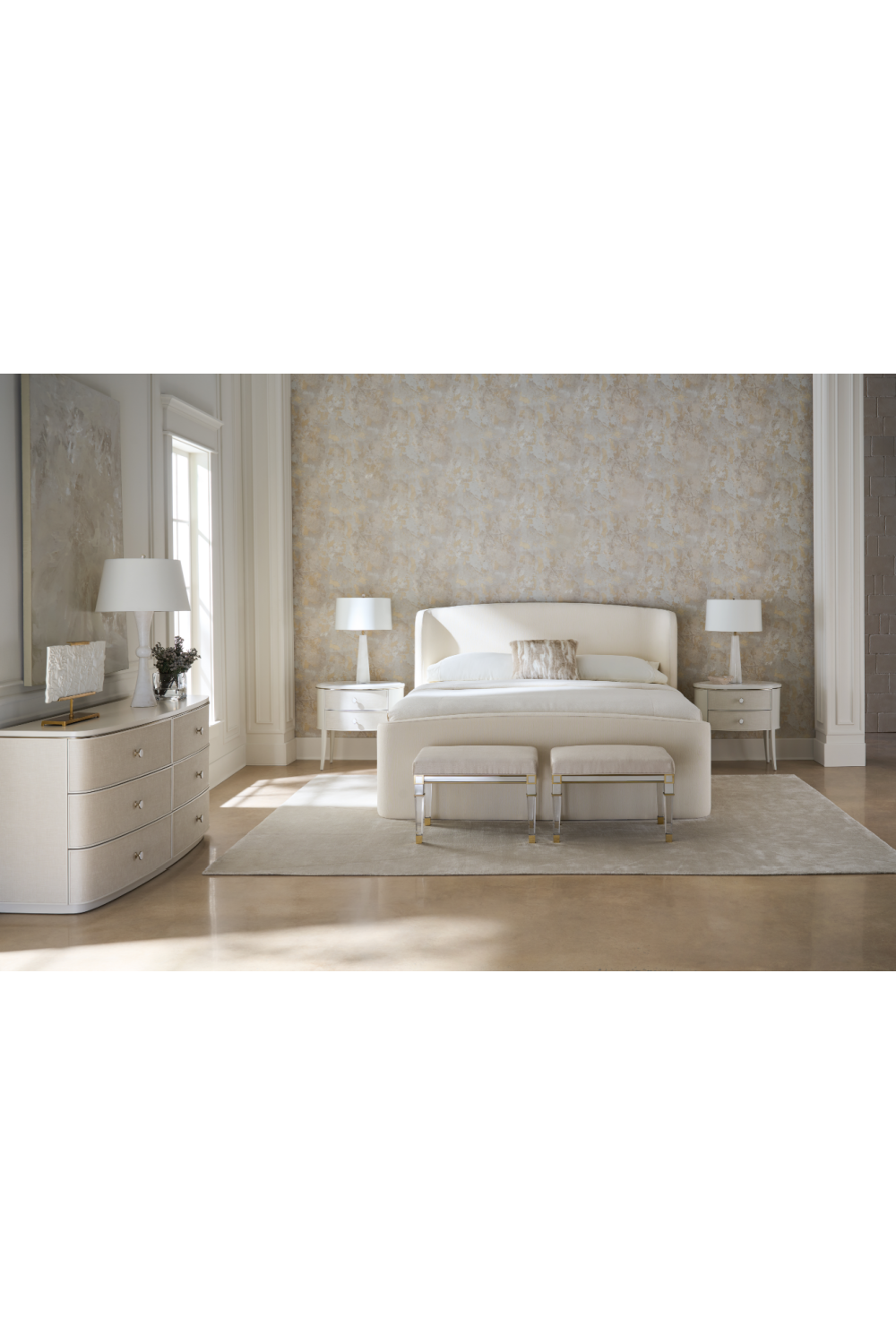 Ivory Ribbed Bed | Caracole Soft Embrace | Oroa.com