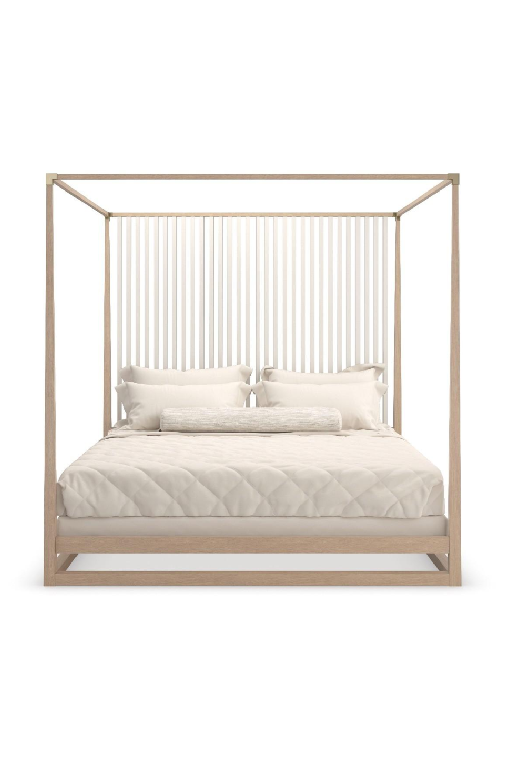 Light Oak Canopy Bed | Caracole Pinstripe | Oroa.com