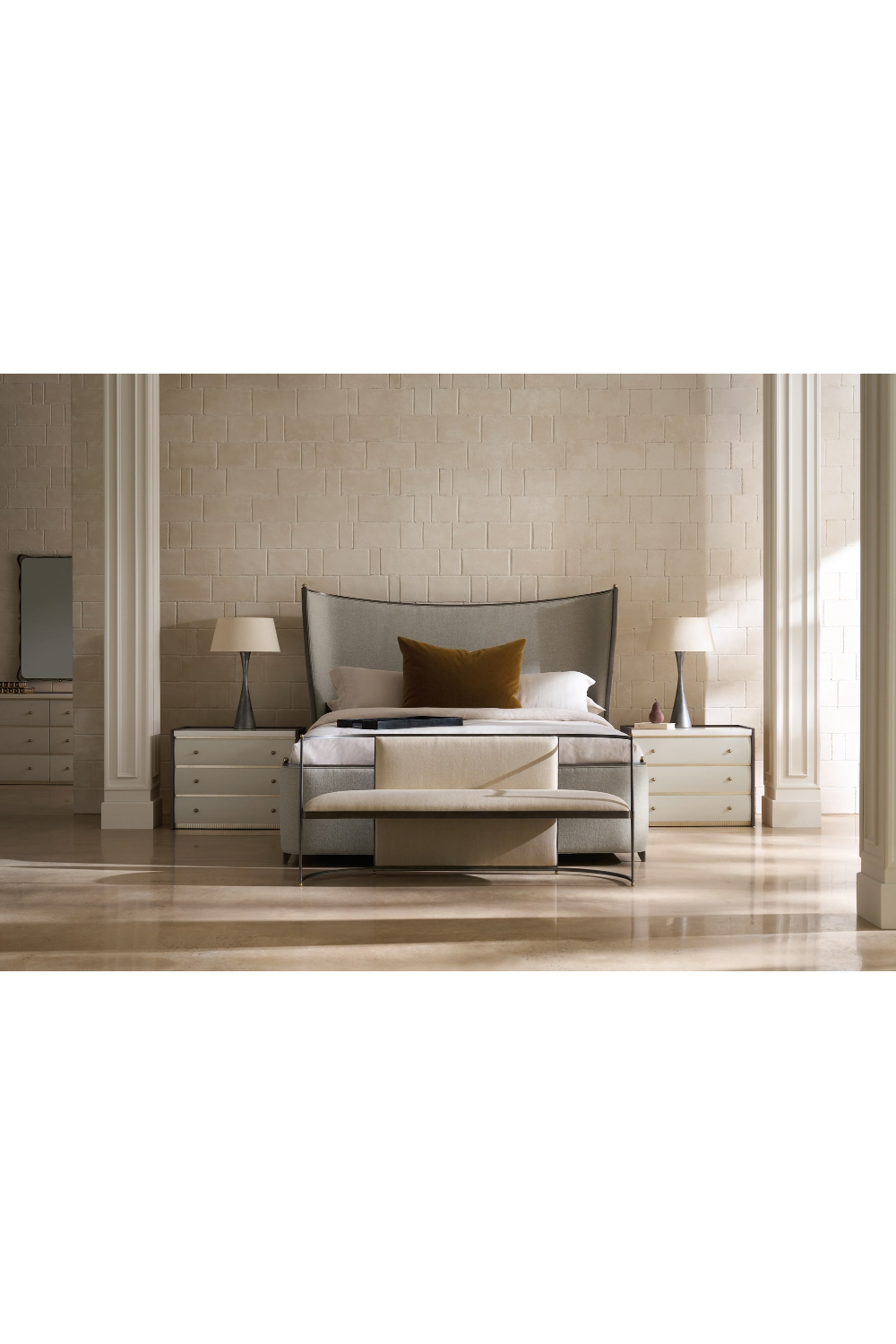 Burnished Adobe 3-Drawer Nightstand | Caracole Avignon | Oroa.com