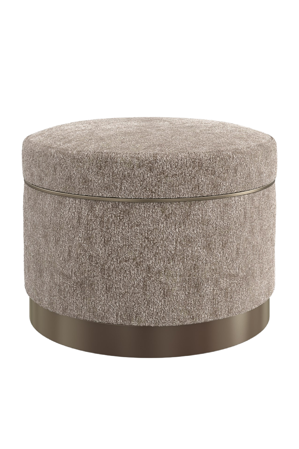 Round Chenille Storage Ottoman | Caracole Ritz | Oroa.com