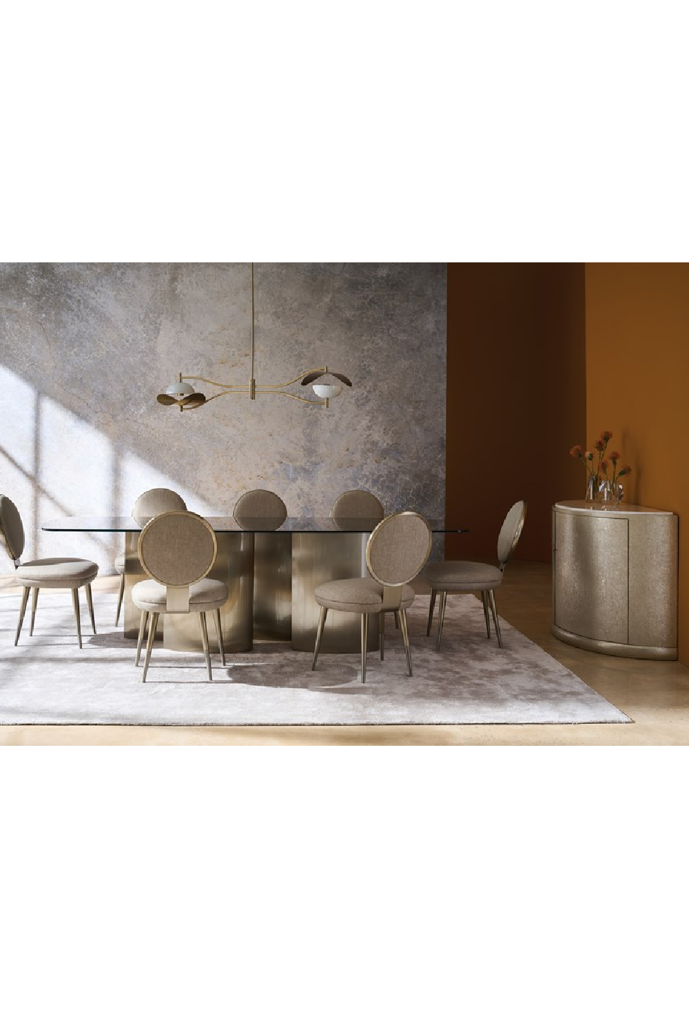 Gold Curved 2-Door Sideboard | Oroa.com