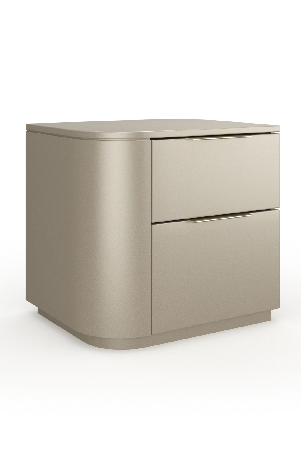 Silver Gloss 2-Drawer Nightstand | Caracole Oblique | Oroa.com