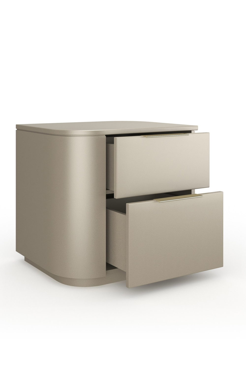 Silver Gloss 2-Drawer Nightstand | Caracole Oblique | Oroa.com