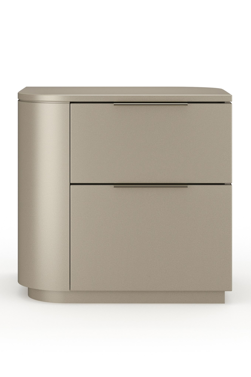 Silver Gloss 2-Drawer Nightstand | Oroa.com