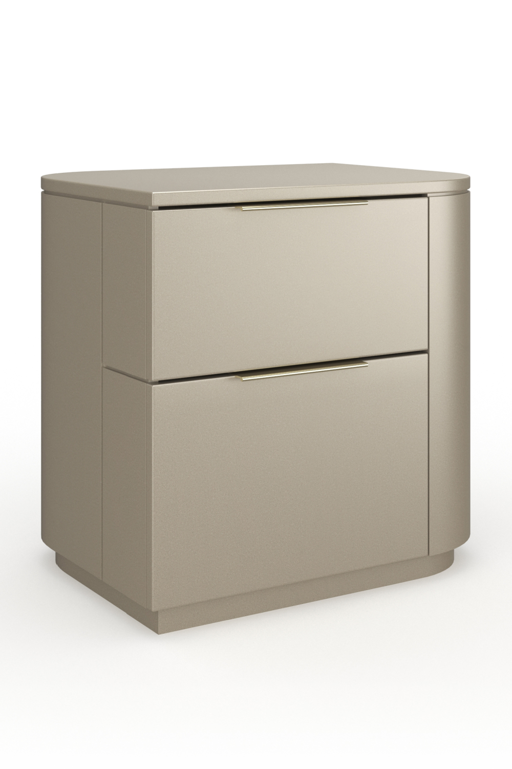 Silver Gloss 2-Drawer Nightstand | Oroa.com