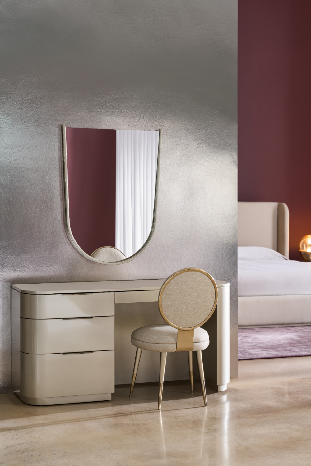 Ivory Velvet Bed | Caracole Oblique | Oroa.com