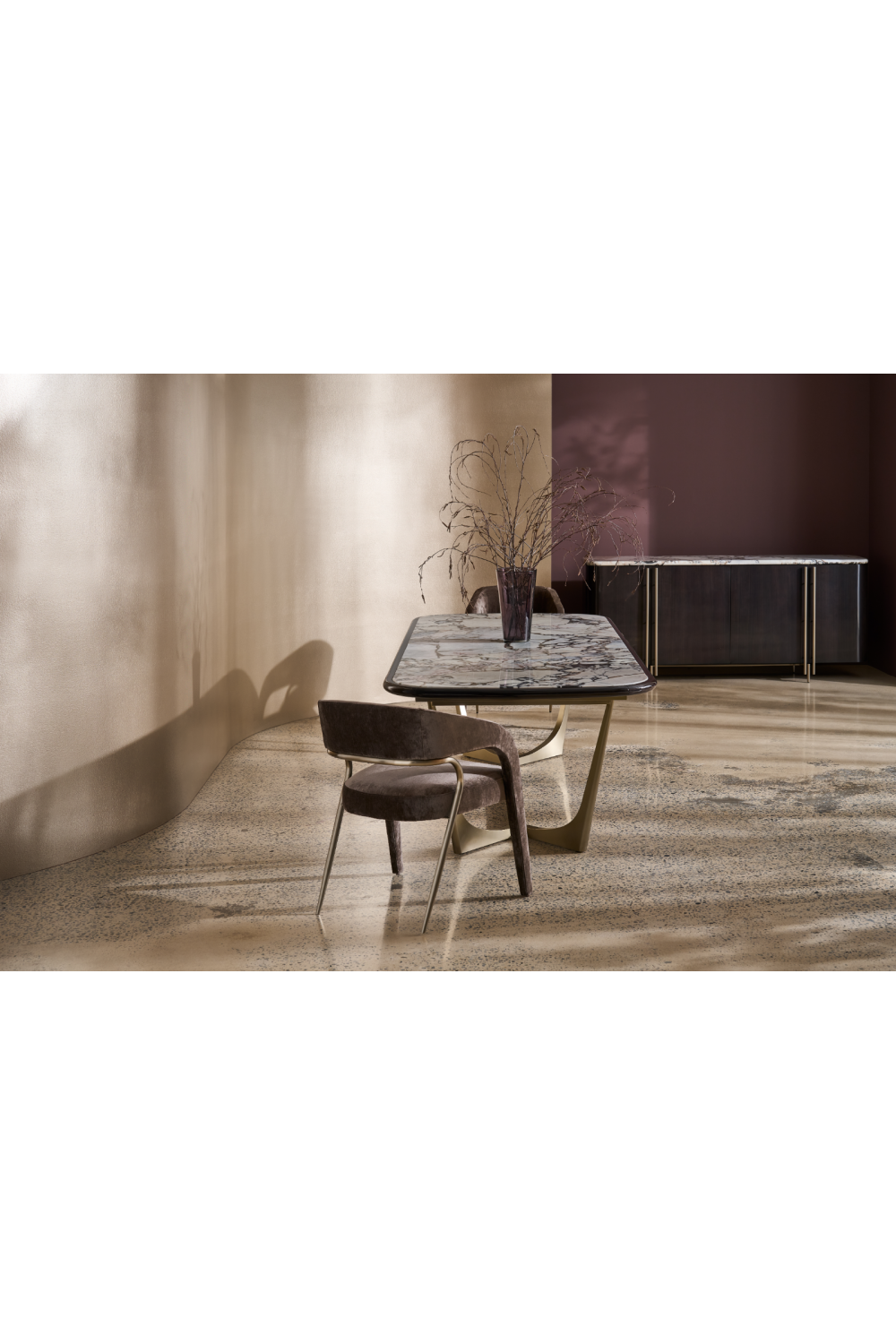 Glossy Stone Dining Table | Caracole Vena | Oroa.com