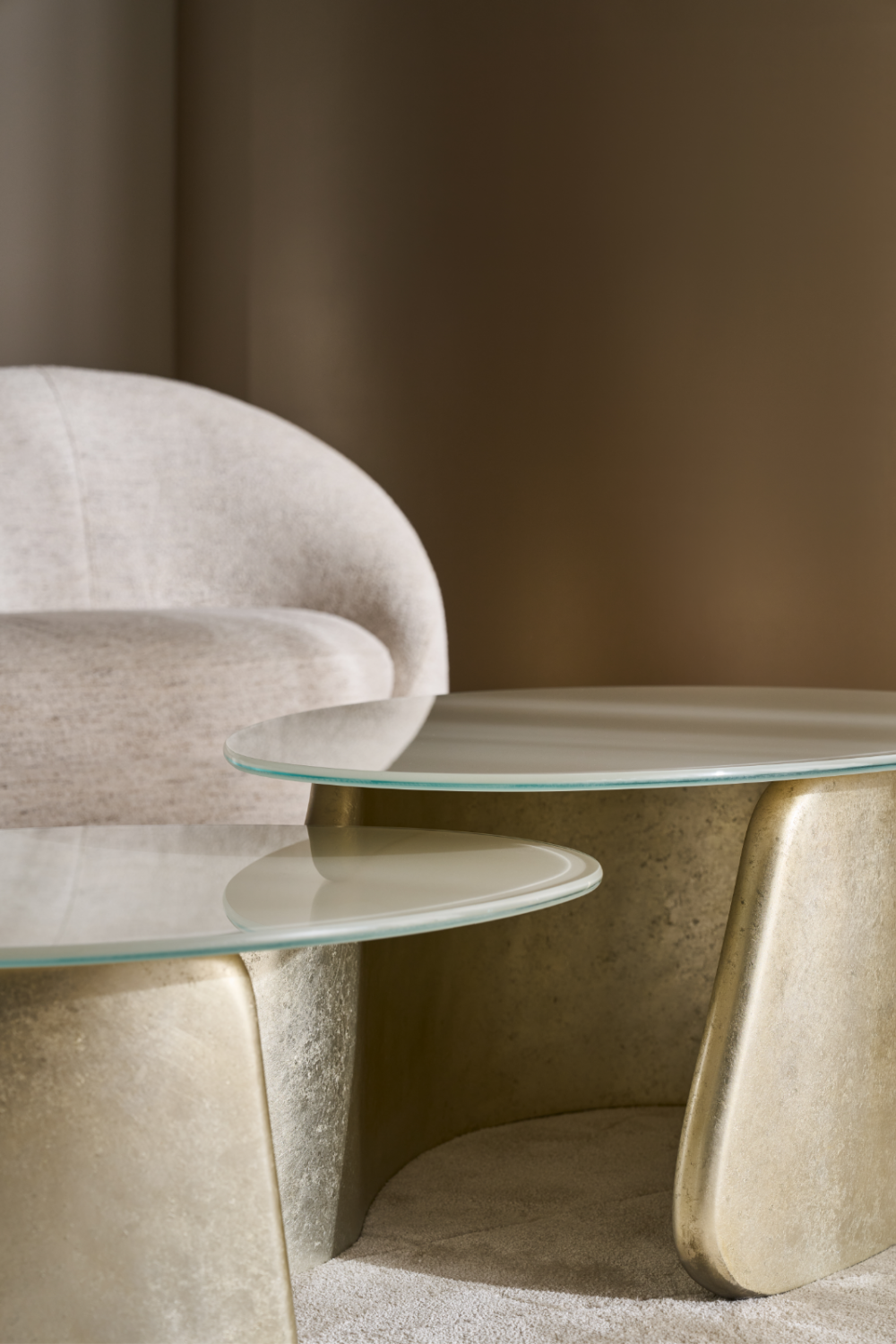 Frosted Glass Tops Cocktail Table | Caracole Bauble | Oroa.com