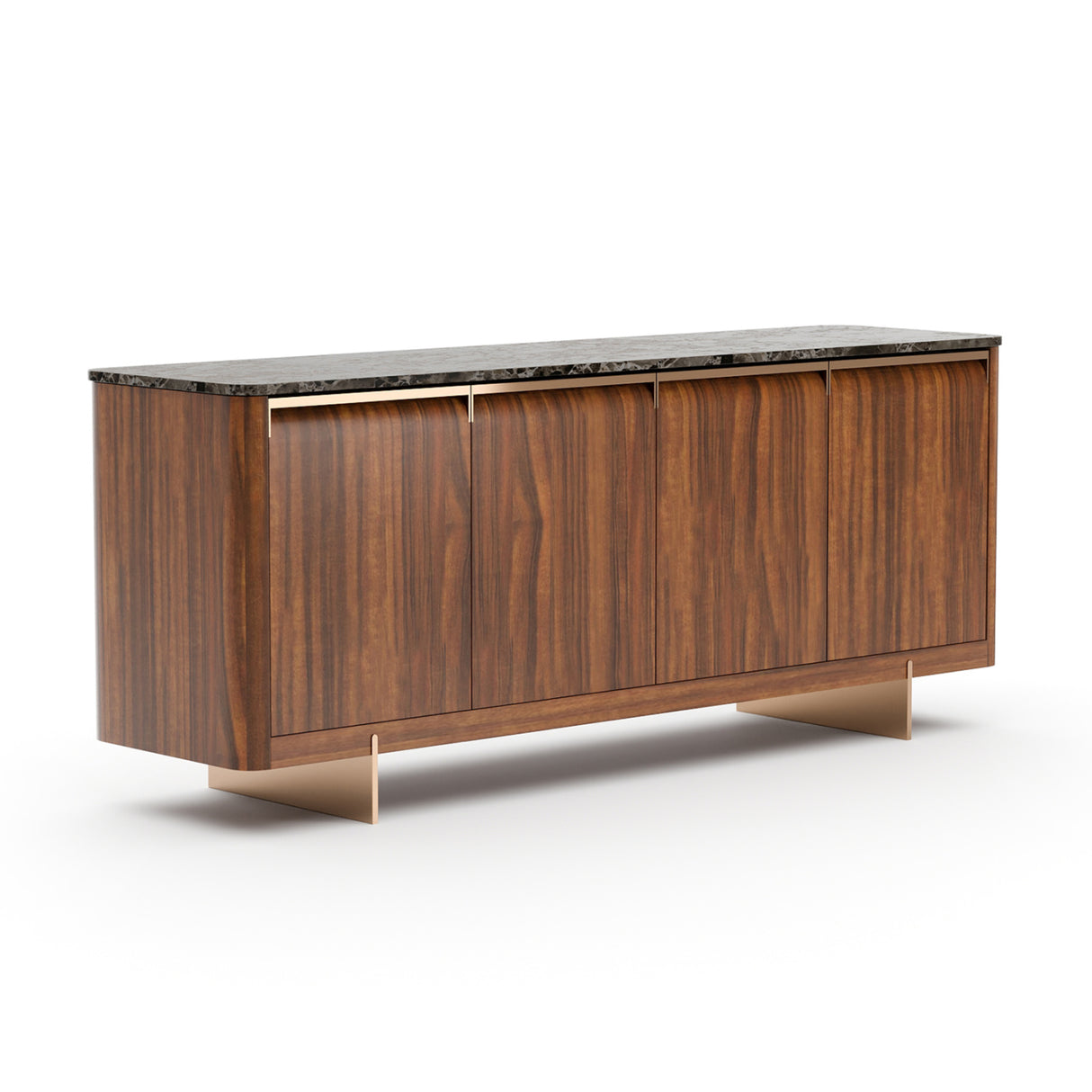 Smoked Walnut 4-Door Sideboard | Oroa.com